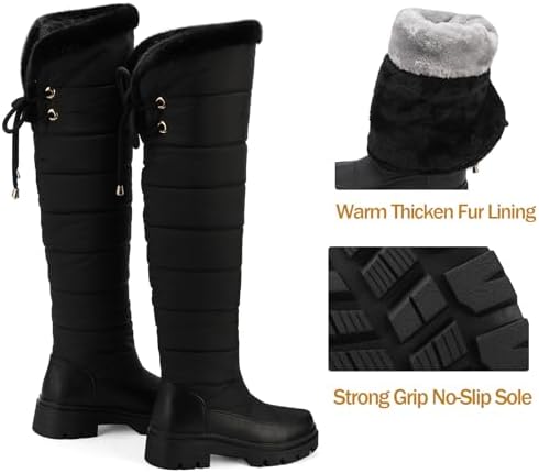 Women's Snow Boots Knee High Warm Winter Shoes