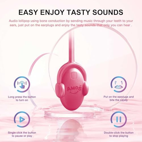 AMOS Music Lollipop Candy, Audio Singing Lollipop with Korean Music, BlackBerry Flavor (2 Pack) | Edible Sound Experience, Individually Wrapped | Unique Holiday Gift