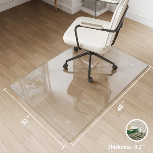 Koonmi Glass Chair Mat for Carpet, 32"x48" Thick Office Chair Mat