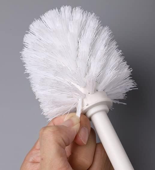 Toilet Brush and Holder, Toilet Bowl Brush with Handle, Hidden Toilet Brush, Scrubbing Bristles for Bathroom or Bathroom Cleaning (Color : White) (White)