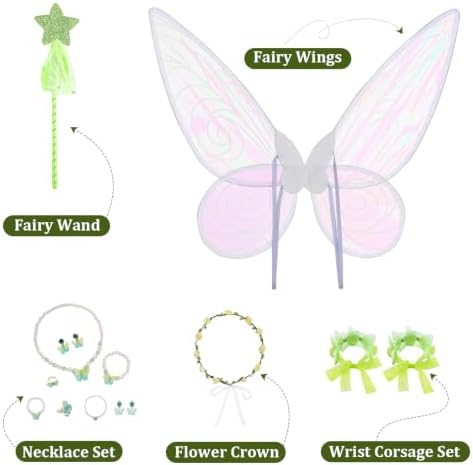 Fairy Costume for Girl Dress Up Halloween Cosplay with Wig