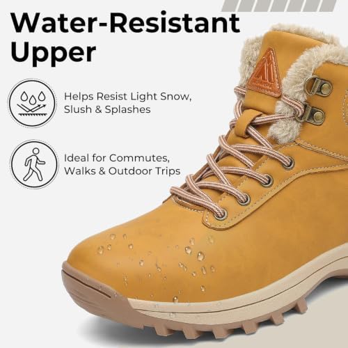 Mishansha Men's Waterproof Snow Boots, Insulated Winter Hiking Boots