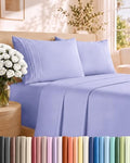 Queen Size 4 Piece Sheet Set - Comfy Breathable & Cooling Sheets - Lavender