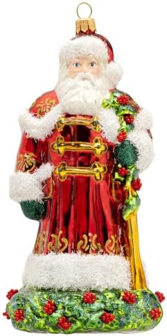 Miss Christmas 2026 Collection Santa Claus Blown Glass Christmas Tree Ornament (Hollyberry Santa)