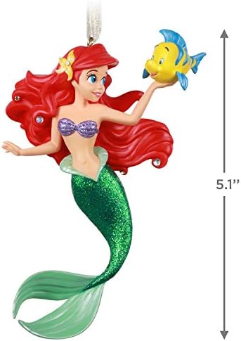 Hallmark Keepsake Christmas Ornament 2020, Disney The Little Mermaid Ariel and Flounder, Metal