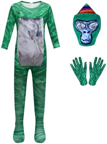 Kids Boy Costume Halloween Dress Up Cosplay Outfits Jumpsuit Party Playwear with Mask