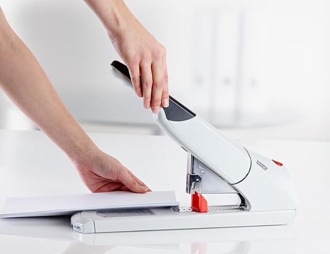 Novus B56 Heavy Duty Stapler, 200 Sheet Capacity, Anti-Jam, 3" Stapling Depth w/ Adjustable Guide, Staple Bypass, German Engineered (023-0059)