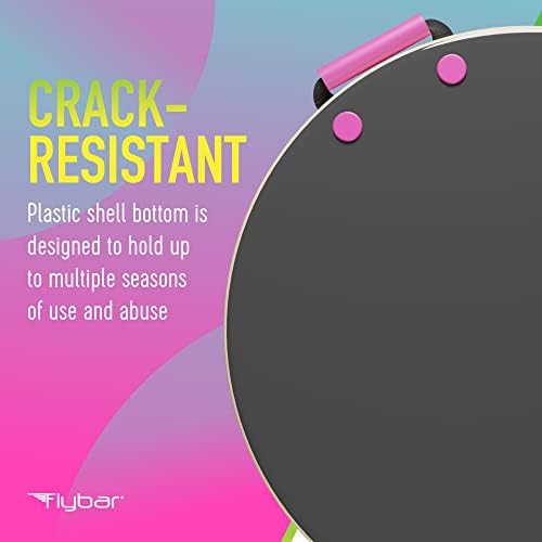 Flybar Snow Sled for Kids and Toddlers- Foam Saucer Disc, Ages 5+, Easy Grip Handles, Durable with Slick Bottom & PE Core Build, Lightweight Snow Boards, Snowboard Toys for Outdoor, Up to 110 lbs, 26"