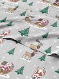 Christmas Sheet Set, Santa’s Sleigh, Holiday Xmas Bedding Set - Full Size