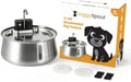 Wireless Dog Water Fountain, Large 4L (135oz) Stainless Steel Pet Water Fountain for Large Dogs and Multi-Pet Homes, Ultra Quiet Automatic Fountain with 3-Layer Filtration