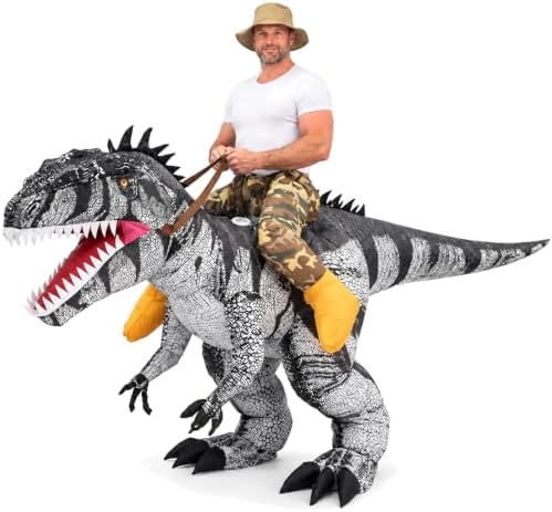Inflatable Raptor Costume Adult Blow Up Velociraptor Ride On Dinosaur Suit