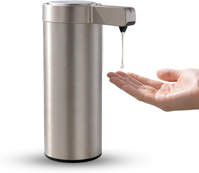 Automatic Soap Dispenser Touchless Liquid Soap Dispenser 9.1 oz/270ml 3-Level Adjustable Stainless Steel 0.2s Fast Sensor USB Type-C Rechargeable Bathroom Kitchen Hotel Hand Soap Dispenser