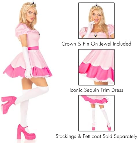 Leg Avenue Womens Princess Costume With Jeweled Dress Crown Gloves