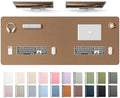 YSAGi Leather Desk Protector, Office Mat, Large Mouse Mat, Non-Slip PU Leather Blotter, Laptop Desk Mat, Waterproof Writing Pad for Office and Home(Shiny Bronze, 63" x 24")