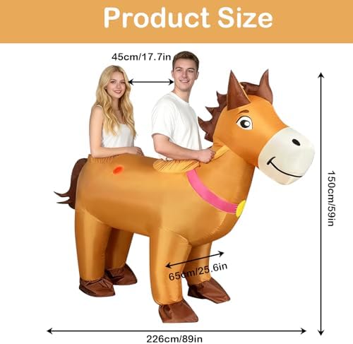 Halloween Couples Inflatable Horse Costume Adult, Ride On Horse Costumes, Blow Up Horse Costume, Couples Costumes 2026 for Halloween Men Women Cosplay Party