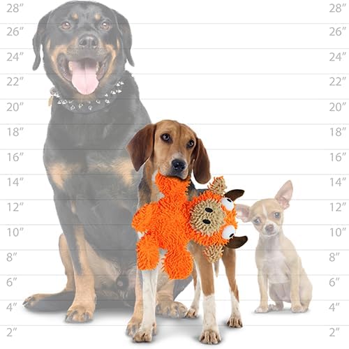 MIGHTY Tuffy Microfiber Medium Ball Bull Dog Toy | Ultra Durable Plush Toy with Multiple Layers & Reinforced Seams , Washable and Floats , Mighty® Construction