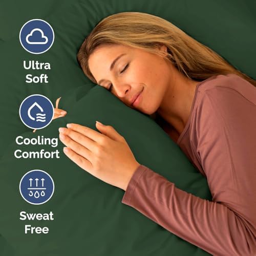 Short Queen Size 4 Piece Bed Sheet Set - RV Short Queen - Emerald Green