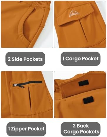 TBMPOY Men's Snow Ski Fleece Lined Hiking Pants Waterproof Winter Snowboard Warm Outdoor Insulated Pants Windproof