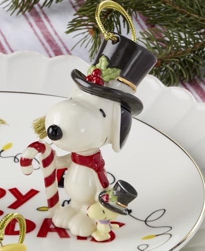 Lenox Snoopy & Woodstock Christmas Candy Cane Hanging Ornament