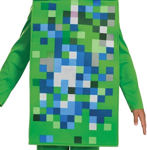 Disguise Minecraft Charged Creeper Costume, Officially Licesned Classic Jumpsuit Outfit, Kids Size