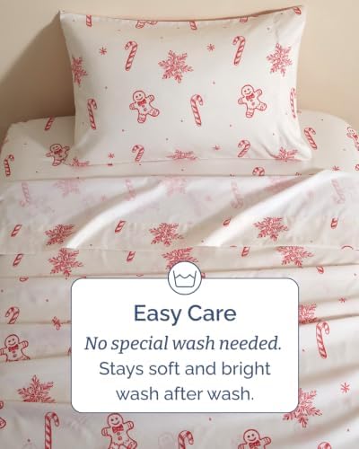 Christmas Sheet Set, Holiday Sweets, Holiday Xmas Bedding Set - Twin Size