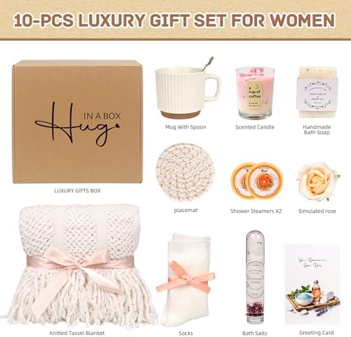 Birthday Gift for 40 50 60th Women Get Well Soon Self Care Package Unique Spa Gift Basket Set Thank You Gifts for Mom Grandma Wife Best Friend Sister Her Mothers Day