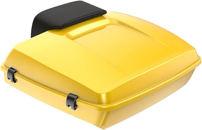 Advanblack Road Glide Tour Trunk Pack Chrome Yellow Razor Tour Trunk Pack Backrest Pad for '97-'25 Harley Touring Road King Street Glide Electra Glide CVO models