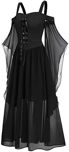 CHARMMA Women's Plus Size Butterfly Sleeve Gothic Halloween Dress