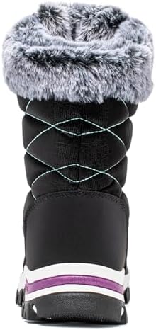 HOBIBEAR Kids Winter Snow Boots Waterproof Outdoor Warm Faux Fur Lined Shoes