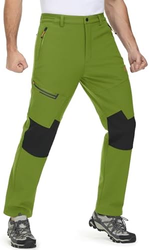 MAGCOMSEN Men's Snow Ski Winter Pants Waterproof Hiking Fleece Lined Pants