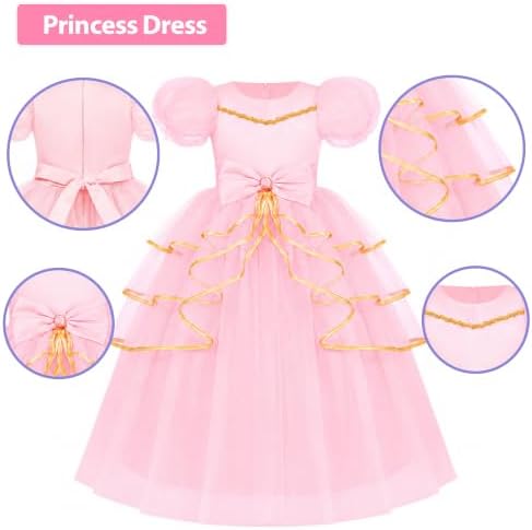 Unicorn Mermaid Princess Dress Up Clothes for Little Girls – Costume, Jewelry and Headband
