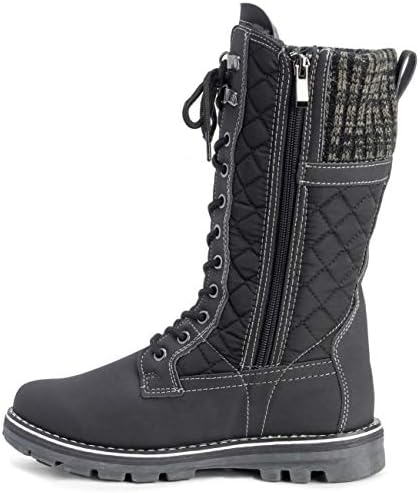 POLAR Womens Faux Fur Warm Thermal Waterproof Outdoor Walking Snow Winter Rubber Sole Calf Boots