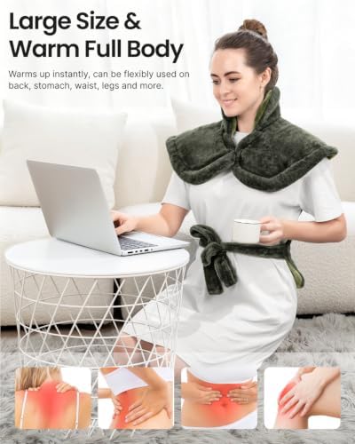 RENPHO Heating Pad for Neck Shoulders Back, Christmas Gift for Women & Men