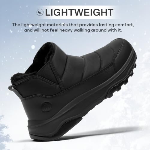 Coostar Snow Boots for Men Waterproof Winter Boots with Arch Support Lightweight Outdoor Casual Boot