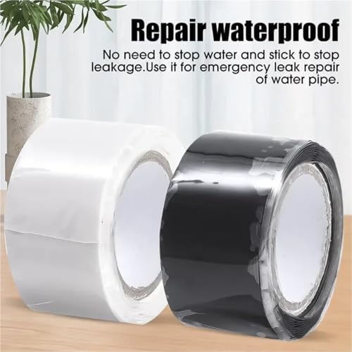 10 Roll 1 Inch X 10 FT Self-Fusing Silicone, Thickness 0.5mm Hose Repair Tape, Heavy Duty and Leak Proof Rubber Hose Tape, Pipe for Water(White)