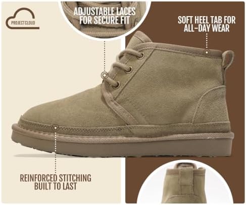 Project Cloud 100% Genuine Leather Ankle Boots for Women Chukka Booties