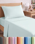 Twin Size 3 Piece Sheet Set - Comfy Breathable & Cooling Sheets - Ice Blue