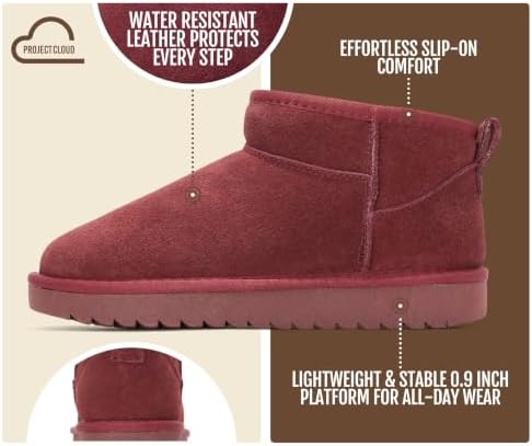 Project Cloud 100% Genuine Leather Womens Boots Ankle Boots for Women Shoes