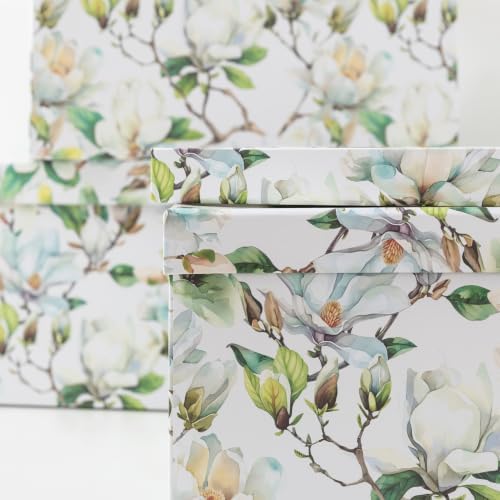 Soul & Lane - Magnolia Garden Decorative Storage Boxes with Lids, Set of 3