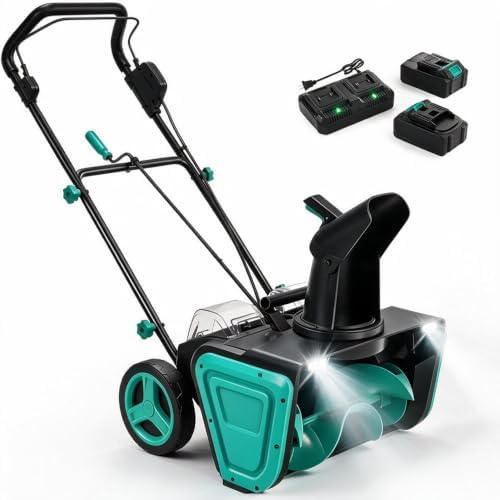 Garvee 20" Electric Snow Blower Cordless - Brushless Motor 23FT Throwing Distance, 180° Rotating Chute Walkways Driveways Snow Thrower Blaster Dual LED Lights(with 2 * 4.0Ah Batteries)