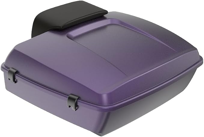 Advanblack 2025 RG Tour Trunk Pack Purple Abyss Denim Chopped Tour Trunk Pack Backrest Pad for '97-'25 Harley Touring Road King Street Glide Electra Glide CVO models