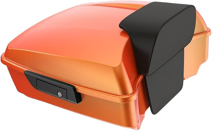 Advanblack Road Glide Tour Trunk Pack Tequila Sunrise Chopped Tour Trunk Pack Backrest Pad for '97-'25 Harley Touring Road King Street Glide Electra Glide CVO models