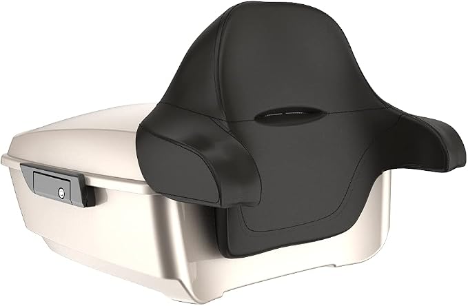 Advanblack Road Glide Tour Trunk Pack Silver Fortune King Tour Trunk Pack Luggage +Wrap-Around Backrest Pad for '97-'25 Harley Touring Road King Street Glide Electra Glide CVO models