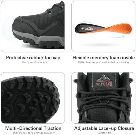NORTIV 8 Men's Mid Top Waterproof Hiking Boots