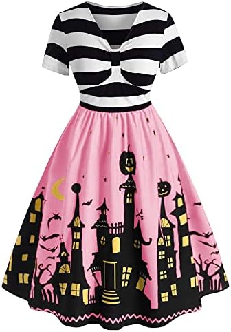 ZEZCLO Women's Plus Size Halloween Dress Pumpkin Halloween Costume Dresses