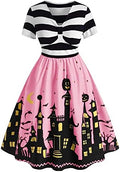 ZEZCLO Women's Plus Size Halloween Dress Pumpkin Halloween Costume Dresses