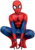 Marvel Spider-Man Official Youth Deluxe Zentai Costume - Deluxe Two-Way Stretch Spandex with Invisible Zippers and Wrist Openings for Added Convenience (L)