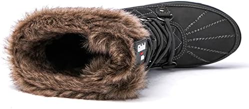 GLOBALWIN Women's Snow Boots Waterproof Mid-Calf Winter Boots with Thermal Fleece Lining, Insulated Cold Weather Protection, and Non-Slip Sole for Snowy Commutes