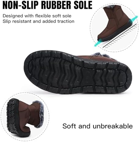 SHIBEVER Women's Winter Snow Boots: Waterproof Fur-Lined Ankle Booties
