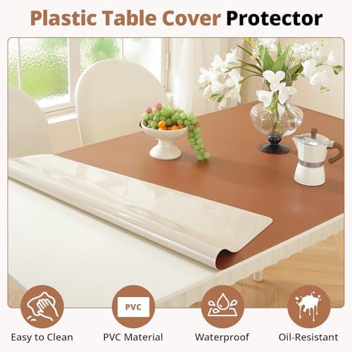 OstepDecor 16 x 24 in Brown Desk Mat 1.5mm Plastic Table Protector Pad